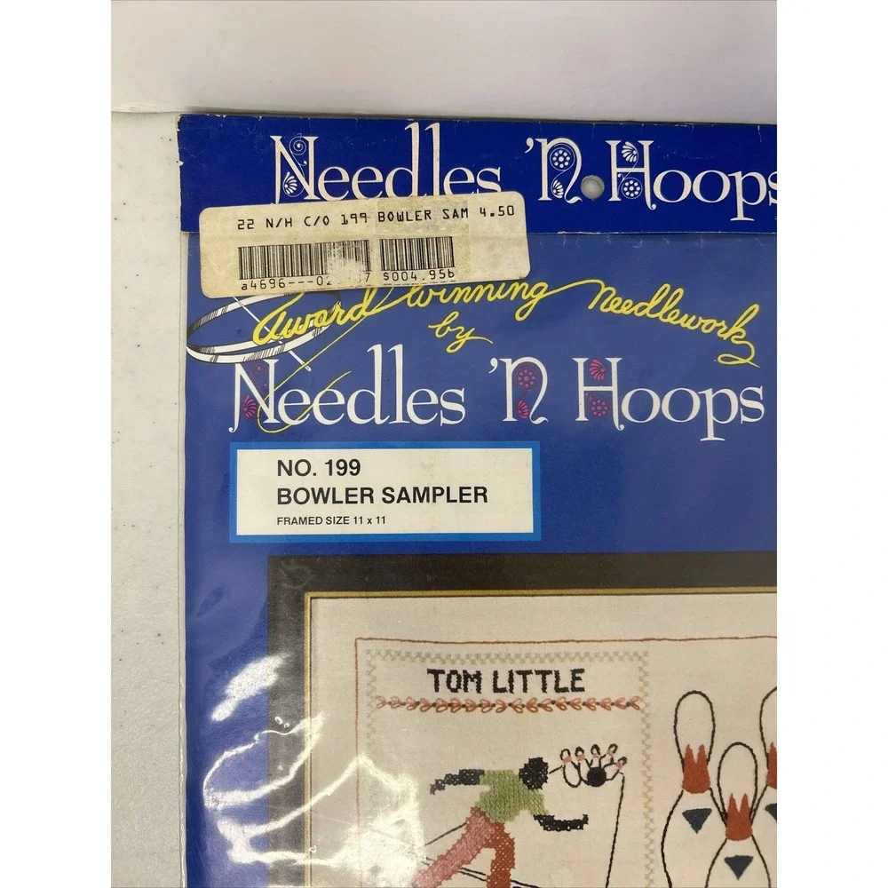 Vintage Bowler‎ Cross Stitch Kit Sampler Needles N Hoops Complete DIY Craft